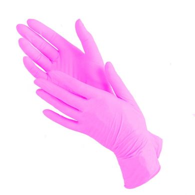 Перчатки нитриловые неопудренные Medicom Pink 1 пара S