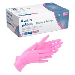 Перчатки нитриловые неопудренные Medicom Pink 100 шт S