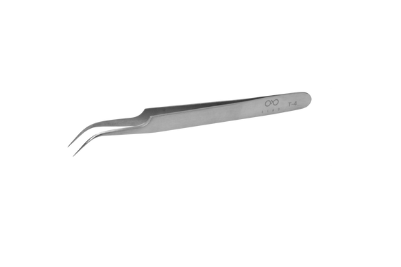Пинцет blad для наращивания ресниц изогнутый острый Т-4