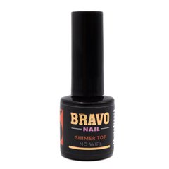Закріплювач з мікрошіммером без липкого шару 💗 BRAVO UV / LED Shimmer Top No Wipe Gold 10мл